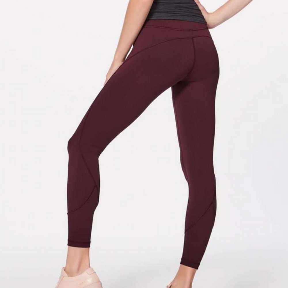 Rare Lululemon IN MOVEMENT TIGHT 25" *EVERLUX Legging, Size 6, Garnet